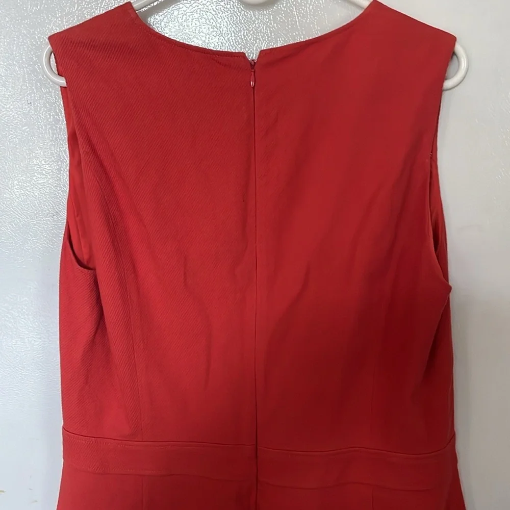 Tory Burch Size 14 Burnt Orange Gorgeous Dress Gold Accent Buttons Pockets Lined